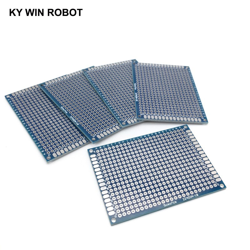 5pcs 5x7cm 50x70 mm Blue Doubl - огляд і ціна Pcb Prototyping Board